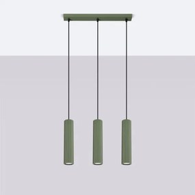 Sollux SL.1613 - Lampadario a sospensione con filo KARBON 3xGU10/10W/230V verde