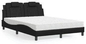 Letto Con Materasso Nero 120x200 Cm İn Similpelle /