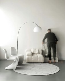 Tappeto rotondo in lana grigio chiaro ø 120 cm Morphic Organica - Agnella