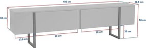 Mobile TV di colore naturale con effetto pino 180x50x29,5 cm Serenity – Kalune Design