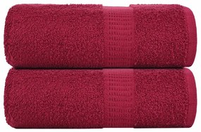 Asciugamani Ospiti 2 Pz Bordò 30x50 Cm 360 G/m² 100% Cotone /