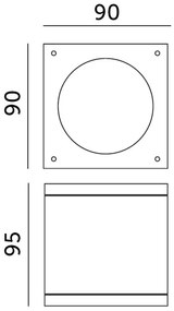 Luce Spot da esterno 1xGU10/35W/230V IP54 quadrato nero