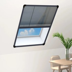 Zanzariera Plissettata Finestre Alluminio Antracite 80x120 Cm /