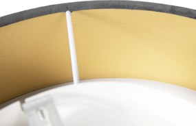 Plafoniera moderna grigia 40 cm con interno dorato - Drum