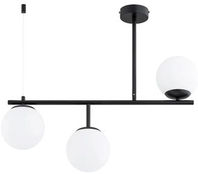 Lampadario a sospensione con supporto rigido LUNA 3xE14/10W/230V nero