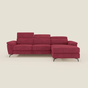 Estro Divano estraibile con chaise-longue e poggiatesta reclinabili in tessuto impermeabile T14 rosso