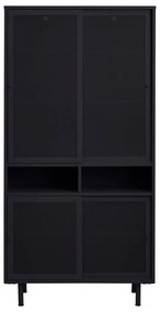 Armadietto nero in metallo con porte scorrevoli 90x180x40 cm Veep – Unique Furniture
