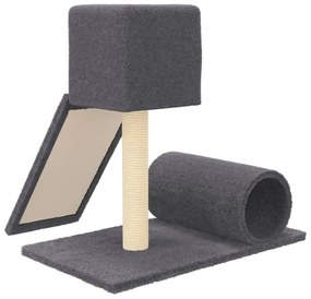 Albero per gatti con tiragraffi in sisal grigio scuro 59 cm