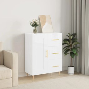 Credenza 69,5x34x90 cm in legno multistrato bianco lucido