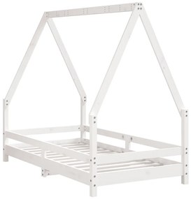 Giroletto per bambini bianco 80x160cm in legno massello di pino