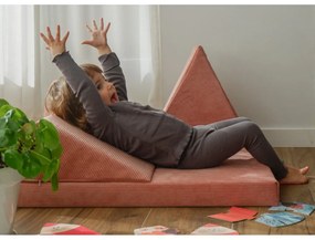 Pouf per bambini in velluto a coste rosa chiaro Montessori - Little Nice Things