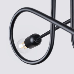 Sollux SL.1472 - Lampadario a plafone LOOP 2xE27/15W/230V nero