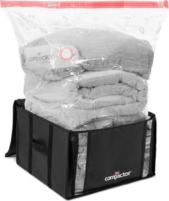 Set di organizer per vestiti sottovuoto/rinforzati in tessuto 2 pz 42x25x25 cm Black Edition – Compactor