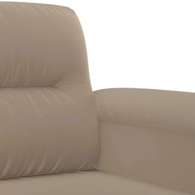 Set divani 2 pz con cuscini tortora in tessuto microfibra