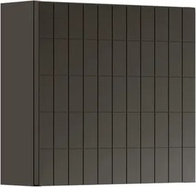 Pensile bagno Pixel Stripes laccato opaco grigio carbone, 1 anta apertura da sinistra P 17 x L 40 x H 40 cm