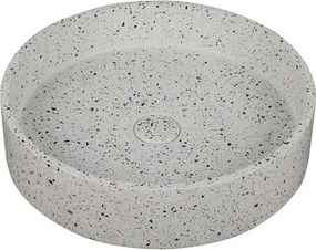 Lavabo da appoggio rotondo con finitura terrazzo stracciatella | KTERE-430STR - KAMALU