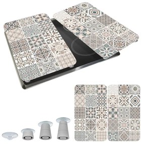 WENKO 53904100 - Coperchio per piano cottura 30x52 cm multicolore/grigio/trasparente