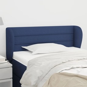 Testiera ad orecchio blu 103x23x78/88cm in tessuto