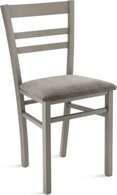 Sedia imbottita in tessuto Grigio Chiaro e sruttura in legno HOLLY 2 sedie