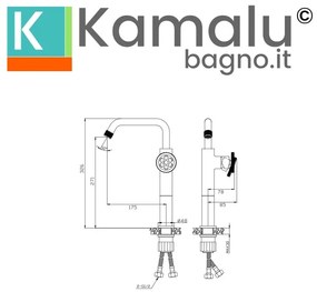 Kamalu - miscelatore lavabo alto con rotella monocomando | inner-cromo