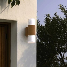 Applique Cilindrica Bidirezionale Corten, IP54 con 2 basi GU10 Base GU10