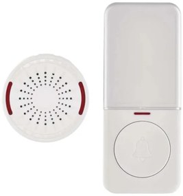 Campanello wireless da inserire nella presa 230 V con 1 batteria CR2032, bianco