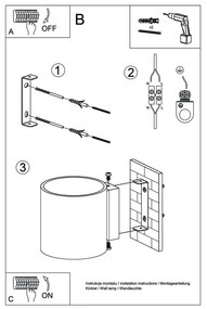 Lampada da parete in cemento Roda - Sollux