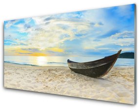 Pannello paraschizzi cucina Barca, Spiaggia, Mare 100x50 cm