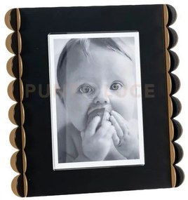 Portafoto di design volans grande nero,oro laccato,nero,oro laccato
