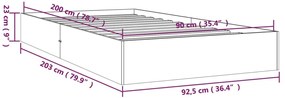 Giroletto Bianco in Legno Massello 90x200 cm