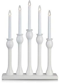 Markslöjd 703800 - Candelabro di Natale LÖVASA 5xE10/3W/230V bianco