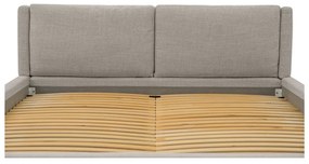 Letto matrimoniale imbottito grigio chiaro con doghe in legno 180x200 cm Dreamer - Scandic