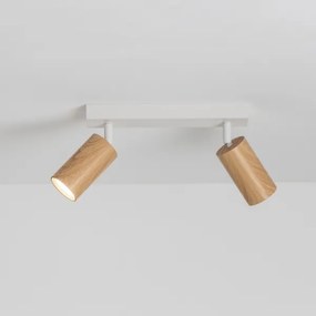 Brilagi - Faretto SELE 2xGU10/30W/230V bianco/decorazioni in rovere