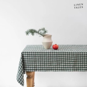 Tovaglia in lino 140x250 cm Forest Green Gingham – Linen Tales