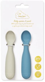Set di cucchiai da bambini blu/grigio in silicone 2 pz Midnight Mix – Cam Cam Copenhagen