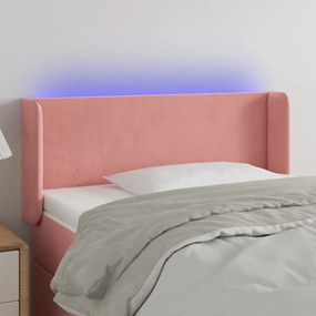 Testiera A Led Rosa 93x16x78/88 Cm İn Velluto /