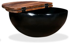 Tavolino da caffè a forma di coppa in massello anticato nero