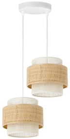 Lampadario sospeso su cavo BOHO 2xE27/60W/230V iuta/crema
