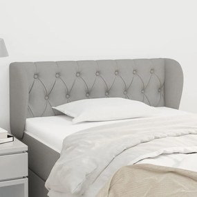 Testiera Ad Orecchio Grigio Chiaro 103x23x78/88 Cm İn Tessuto /