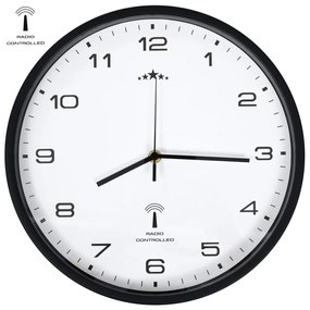 Orologio A Parete Radiocontrollato Al Quarzo 31cm Bianco E Nero /