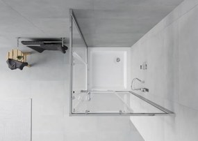 Mexen Rio cabina doccia quadrata 80 x 80 cm, trasparente, cromo + piatto doccia Rio, bianco - 860-080-080-01-00-4510