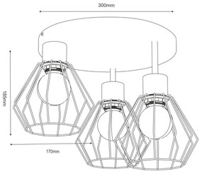 Plafoniera PARKLA 3xE27/15W/230V beige