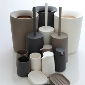 Portaspazzolino In Plastica Bianco da Appoggio Per Bagno Moderno