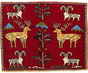 Shiraz Tappeto persiano 50 x 60 Rosso (Iran) Annodato A Mano