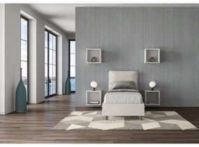 Letto con rete imbottito 80x190 similpelle bianco Antea