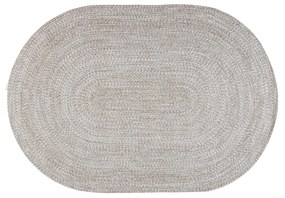 Tappeto ovale tessuto a mano beige 200x140 cm