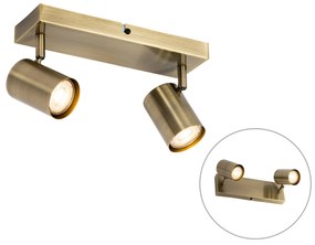 Plafoniera moderna bronzo 2 luci orientabile rettangolare - Jeana