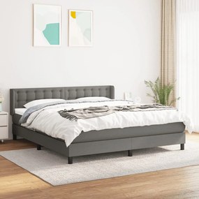 Giroletto A Molle Con Materasso Grigio Scuro 160x200 Cm Tessuto /
