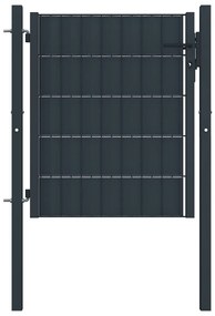Cancello İn Pvc E Acciaio 100x101 Cm Antracite /