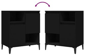 Credenza Nero 60x35x70 cm in Legno Multistrato